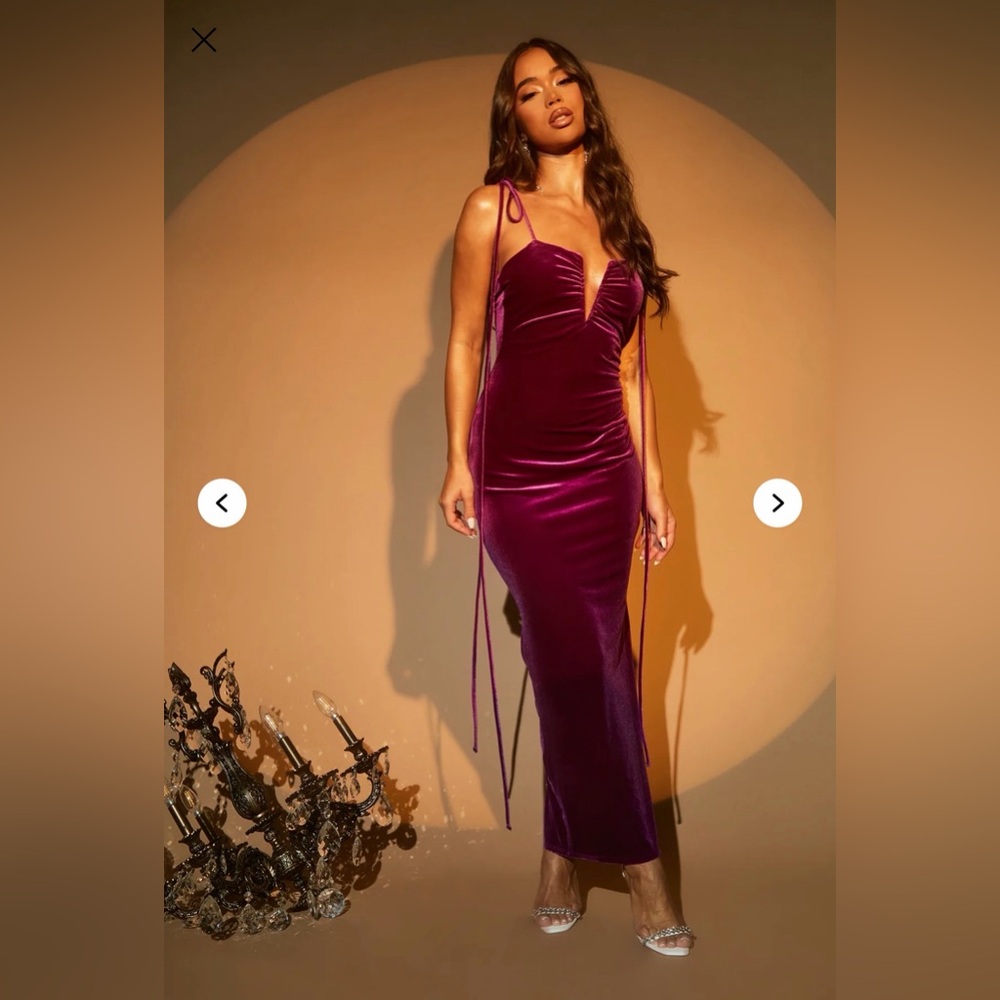 Fashion Nova Deep Purple Backless Dress